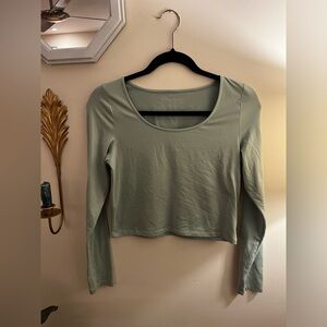 American Eagle soft green long sleeve crop